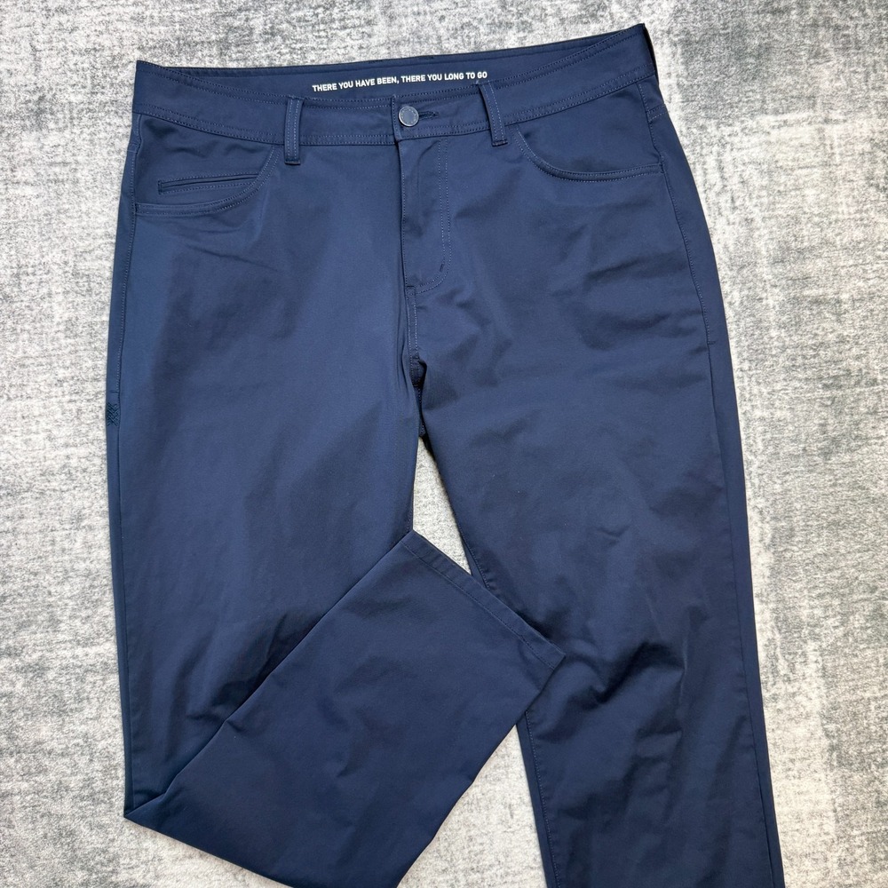 Rhone Pants Men 35 Navy Blue Commuter Five Pocket Slim Straight Tech Golf Casual